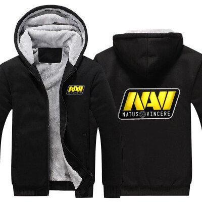 

2018 New USA SIZE Men Winter Autumn Hoodies NANI natus vincere pattern Fleece Coat Baseball Uniform Sportswear Jacket wool