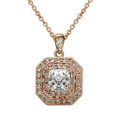 

Yoursfs® 18K Rose Gold Plated 15ct Simulated Diamond Statement Pendant Necklace Use Austrian Crystal Fashion Jewelry