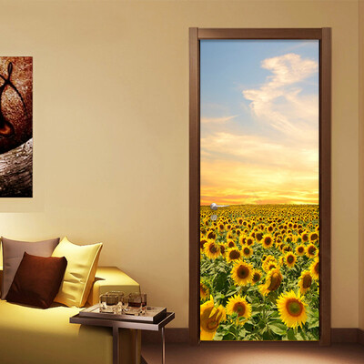 

Photo Wallpaper Beautiful Sunflower 3D Wall Mural Bedroom Living Room Door Decor Sticker PVC Wall Paper Home Decor 77cm x 200cm
