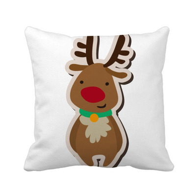 

Christmas Elk Cartoon Festival Square Throw Pillow Insert Cushion Cover Home Sofa Decor Gift