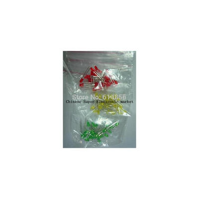 

50pcs 3MM LED Red Green Yellow White Bule 5colorsX10pcs=50pcs CC Sample package