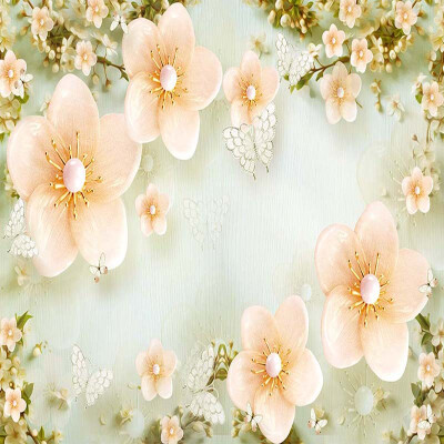 

Custom 3D Wallpaper Murals Retro European Style 3D Relief Flower Living Room TV Background Wall Papers Home Decor Wall Painting