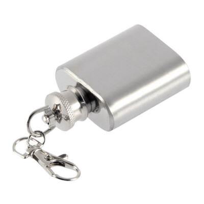 

Portable 1oz Mini Stainless Steel Hip Flask Alcohol Flagon with Keychain