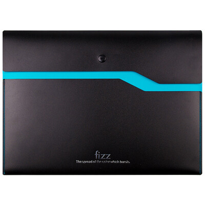 

Fizz thick double-layer snap file bag color portfolio bag information office supplies sky blue FZ103002