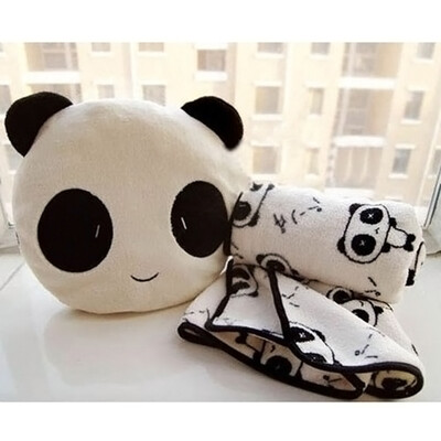 

1 set 30x30cm Panda Plush Toys Stuffed Panda Dolls Soft Pillows&90x75cm Blanket kids toys Good Quality
