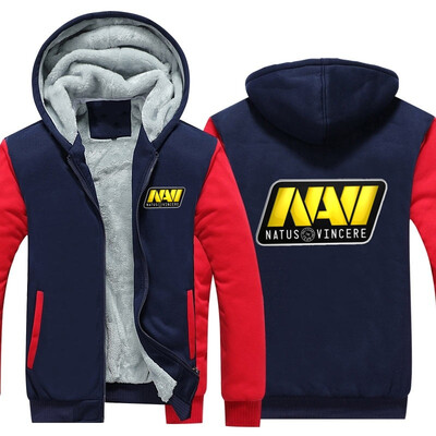 

2018 New USA SIZE Men Winter Autumn Hoodies NANI natus vincere pattern Fleece Coat Baseball Uniform Sportswear Jacket wool