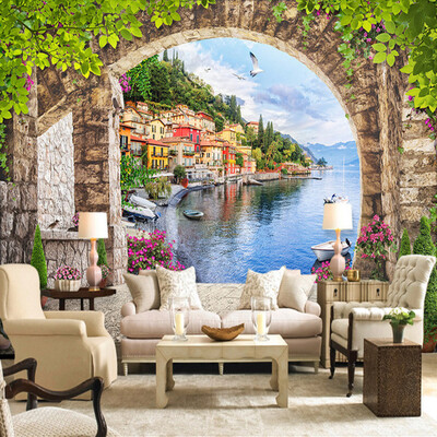 

Пользовательские фото настенные обои 3D Stereo Arch City Building Murals Гостиная Спальня Ресторан Фон Обои Roll Home Decor