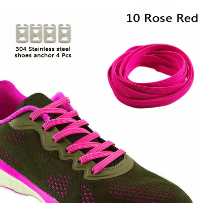 

JUP 3 Pairs Lazy Not Tie Shoelaces Metal Fashion Simple&Convenient Buckle Elastic Polyester Rubber Laces Sports Shoes Rope