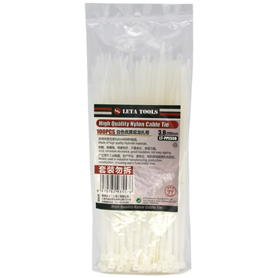 

LETA white tie 36 200mm 100 bundle tied manager tie tape LT-PPE556