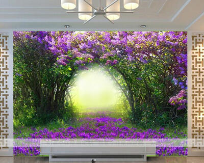 

Custom photo wallpaper Large mural wallpaper bedroom sofa TV background romantic Lavender wallpaper