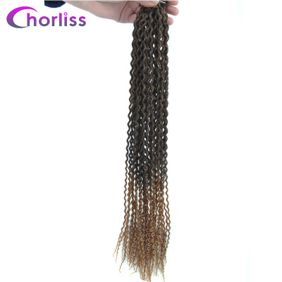 

Chorliss Curly Crochet Hair 20Inch Bohemian Crochet Braids Low Temperature Fiber Ombre Synthetic Braiding Bulk Hair 80g Pack