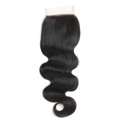 

Osolovely Hair 9A Grade Brazilian Virgin Hair Body Wave Lace Closure Free Part Natural Color 4x4 Lace Closure