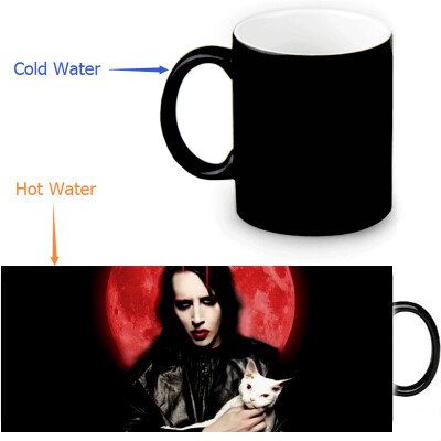 

Marilyn Manson 350ml12oz Heat Reveal Mug Color Change Coffee Cup Sensitive Morphing Mugs Magic Mug Milk Tea Cups