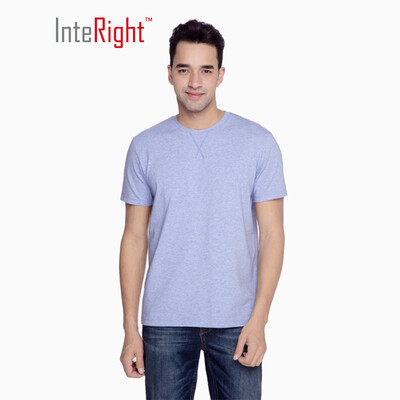 

INTERIGHT round neck T-shirt male classic color cotton short sleeve