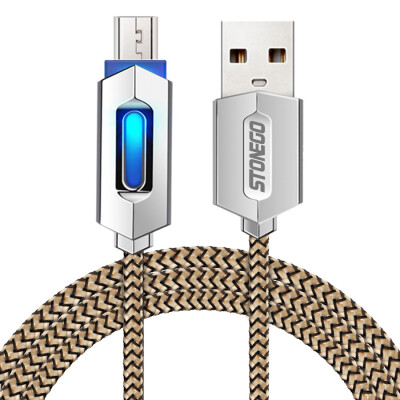 

USB3.1 Nylon Braided Lights LED Micro USB Cable Android Sync Data Cable Fast Charging Cables Phone Upgrades Accessories - Yellow