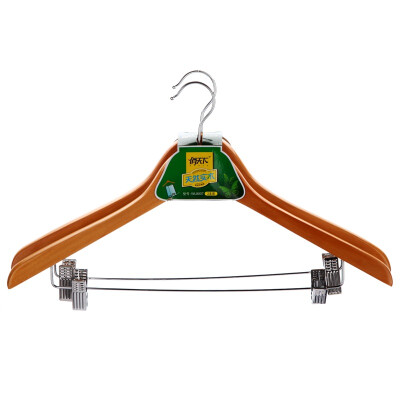 

Qiao world solid wood hanger thick clothes rack 2 sticks WL8007 wood color