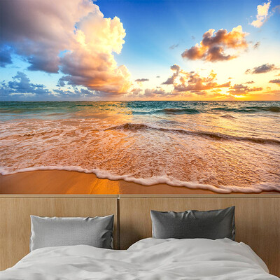 

Пользовательские фото обои Mural 3D HD Красивые волны Sky Beach Пейзаж Mural Гостиная Спальня Фон Стена Живопись Декор