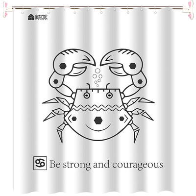 

Bao Youni bathroom curtain thick waterproof mildew shower curtain curtain with shower curtain ring shower curtain without shower curtain rod Leo DQ9086-18