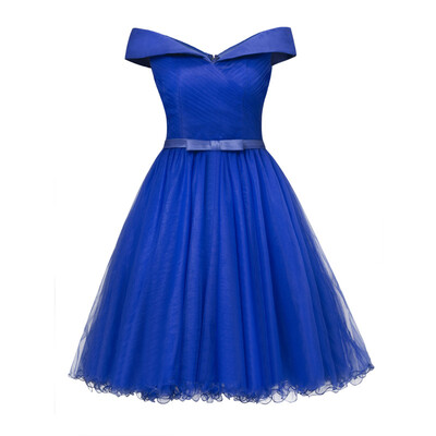 

CAZDZY A-Line Off-the-Shoulder Sashes Knee-Length Cocktail Dress