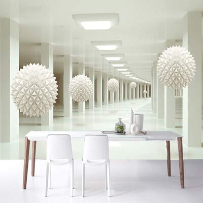 

Modern Simple 3D Stereo Abstract Space White Sphere Mural Wallpaper Office Living Room TV Sofa Backdrop Wall Decor Wallpaper 3 D
