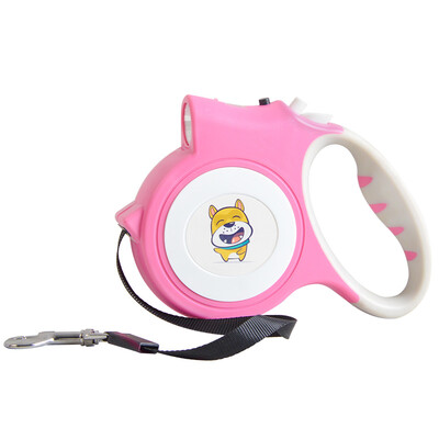 

Pet dock automatic retractable dog rope dog leashes Golden Retriever dog leash small dog chain dog rope pet outing supplies 5 m pink lighting
