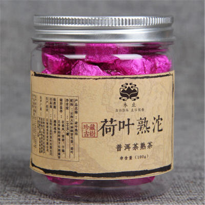 

C-PE137 China Yunnan Puer tea Lotus Puerh Tuocha Small canned lotus leaf Pu er ripe tea 100g organic tea