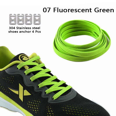 

JUP 1 Pair Lazy Not Tie Shoelaces Metal Fashion Simple Convenient Lace Buckle Elastic Polyester Rubber Laces Flat Shoes Sports