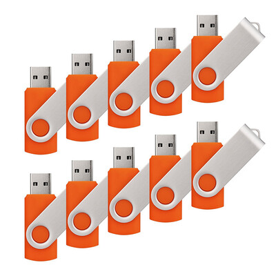 

Fillinlight 10PCS Pack Orange Swivel USB Flash Drive USB 20 Pen Drive Promotional Thumb Drive
