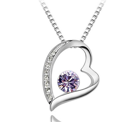 

Austrian Crystal Love Heart Shape Necklaces for Women 2018 New Fashion Elegant Ladies Jewelry Gift Wholesale 2186