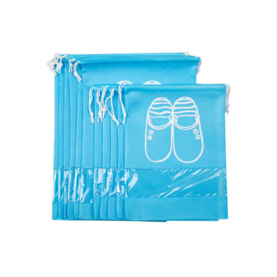 

Shoe storage bag non-woven shoes travel set bag 5 large 5 medium 10 pack sky blue