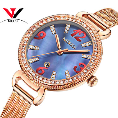 

Женские часы Мода Lady Watch Роскошный бренд кварцевые наручные часы Золотой водонепроницаемый хрусталь платье сетки ремешок Relog