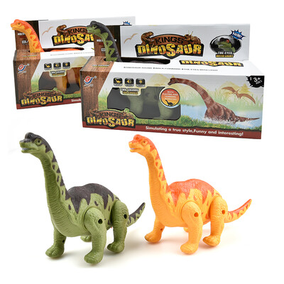 

Walking Brachiosaurus Dinosaur Kids Toy Figure With Lights & Sounds Real Movement Without Remote one toycolor may vary