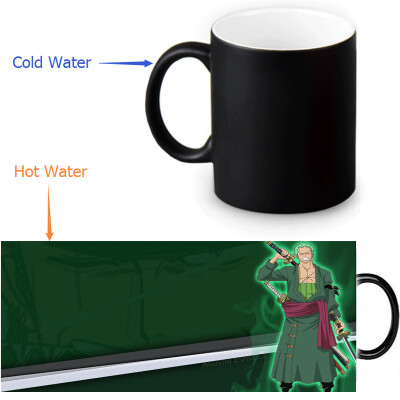 

One Piece Zoro 350ml12oz Heat Reveal Mug Color Change Coffee Cup Sensitive Morphing Mugs Magic Mug Milk Tea Cups