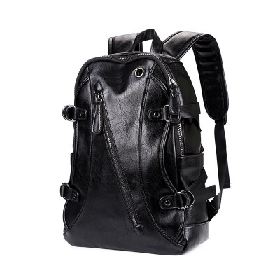 

Mens Leather Backpack Korean Fashion Students Business Knapsack Daypacks Large Capacity Rucksack Bag