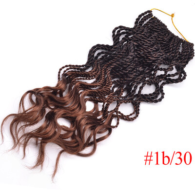 

Chorliss 14" Curly Senegalese Twist Ombre Crochet Braids Synthetic Braiding Hair Extension 35 RootsPack Low Temperature Fiber