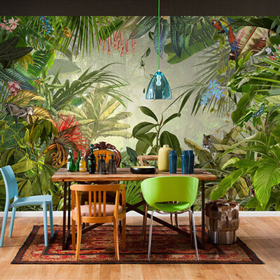 

Southeast Asia Style Tropical Rain Forest Photo Wallpaper Restaurant Clubs KTV Bar Modern Creative Nature Murals Papel De Parede