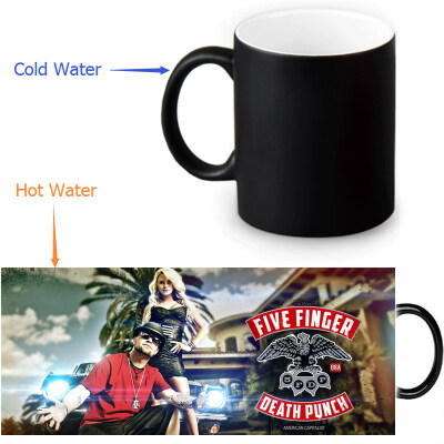 

Five Finger Death Punch 350ml12oz Heat Reveal Mug Color Change Coffee Cup Sensitive Morphing Mugs Magic Mug Milk Tea Cups