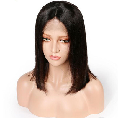 

Cheap Straight Human Hair Bob Lace Front Wigs with Baby Hair Brazilian Remy Hair Short Hair Wig 8-14inch Ship Free