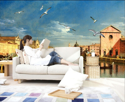 

Custom photo wallpaper large mural living room bedroom wallpaper City Venice mural