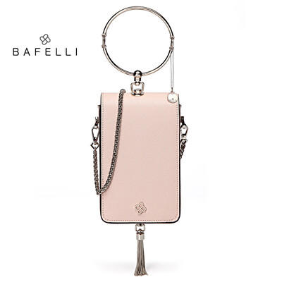

BAFELLI сплит кожаный мешок плеча металлический кисточки bolsos mujer роза красное кольцо сумочка розовое золото minaudiere женщины мешки посыльного