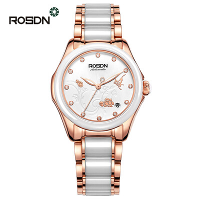 

Женщины часы Гравировка Цветочный набор механические часы женщины Кожаный ремешок дамы простой модный случайные часы relogio femin