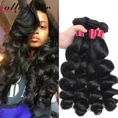 

Good Quality Brazilian Loose Wave Virgin Hair Bundles 3pc Brazilian Hair Weave Loose Curl Human Hair Loose Wave Virgin Hair