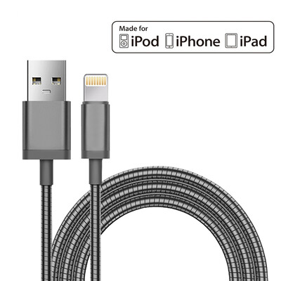 

USB - кабель для мфо металла зарядного устройства iPhone 7 плюс 6 с 6 6plus мобильный телефон за высокой прочности макс 2.4a USB к