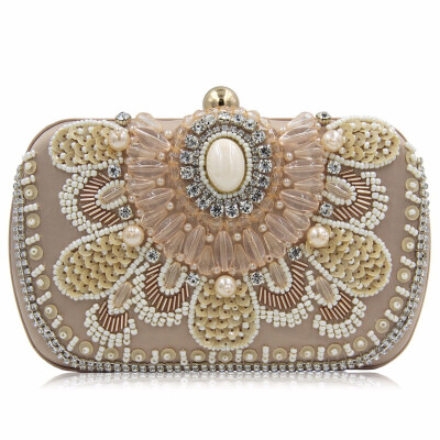 

Milisente Women Wedding Bag Pearl Beaded Evening Bags Bridal Clutch Female Clutches