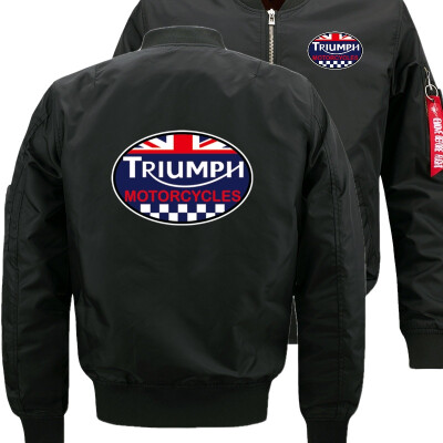 

triumph motorcycles Bomber Flight Flying Jacket Winter thicken Warm Zipper Men Jackets Anime Mens Casual Coat