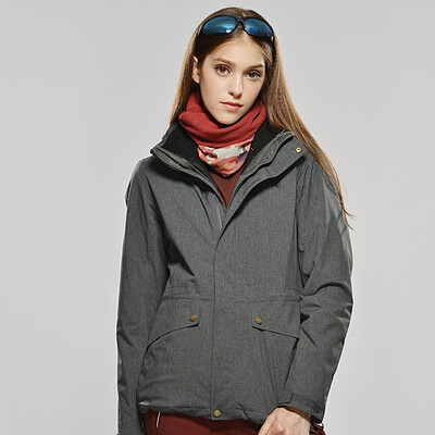 

Pelliot&PELLIOT outdoor jackets men&women three in one waterproof breathable autumn&winter couple two-piece suit 12740116 female dark gray