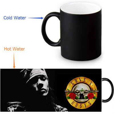 

Guns and Rose 350ml/12oz Heat Reveal Mug Color Change Coffee Cup Sensitive Morphing Mugs Magic Mug Milk Tea Cups