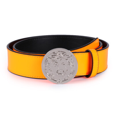 

Versace Versace VERSUS Luxury 18 spring&summer new mens orange leather buckle belt belt FCU0095 FSPA F561N 95