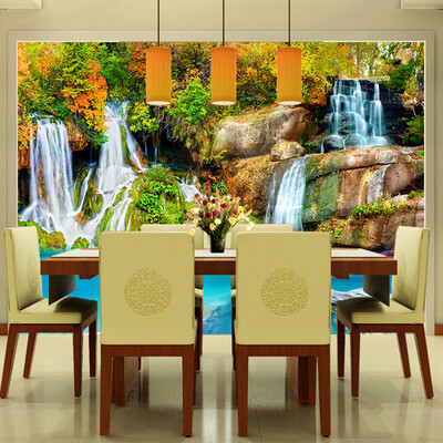 

Nature Landscape Custom 3D Wall Mural Wallpaper Small Creek Waterfall Living Room TV Backdrop Photo Wallpaper For Bedroom Walls