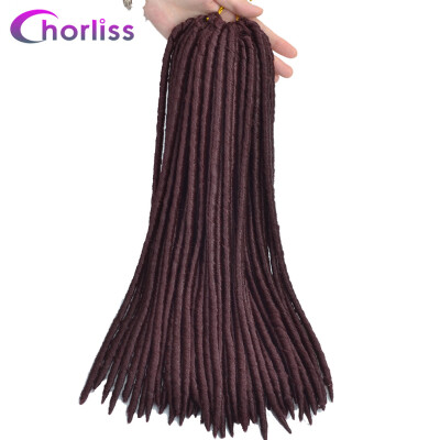 

Chorliss 18''Faux Locs Crochet Braids Hair Synthetic Braiding Hair Extensions 24 Strands/pack 100 g/pack Purple Brown Bule Color